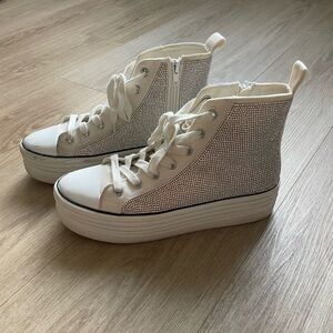 High-Top Platform Sneaker with Crystal Rhinestones - Steve Madden